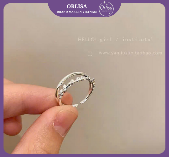 Nhẫn kép hình bassic bạc 925 thương hiệu Orlisa1